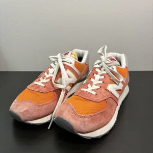 New Balance 574 Classics Orange Suede U574RCB Mens 6.5 Womens 8 Sneakers Shoes