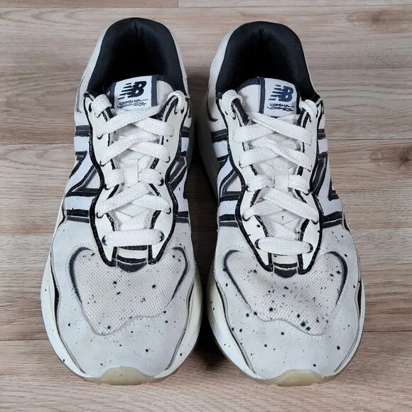 New Balance 57/40 Shoes Mens Size 10 White Black Joshua Vides Angora Splatter