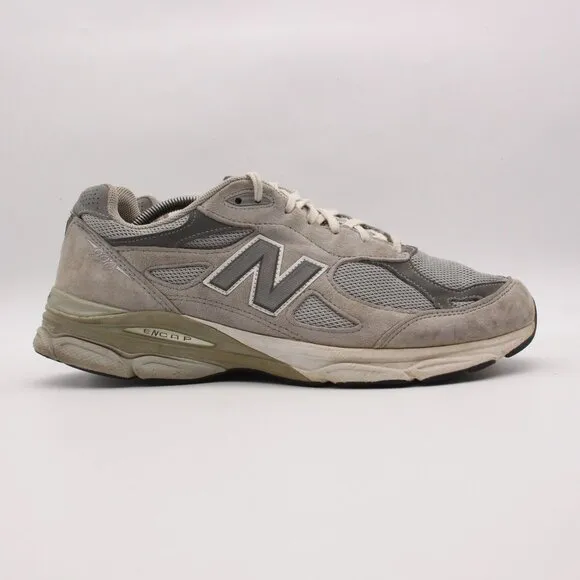 New Balance 990v3 Shoes Men’s Size 11.5 2E Gray Suede Leather USA Running Shoes