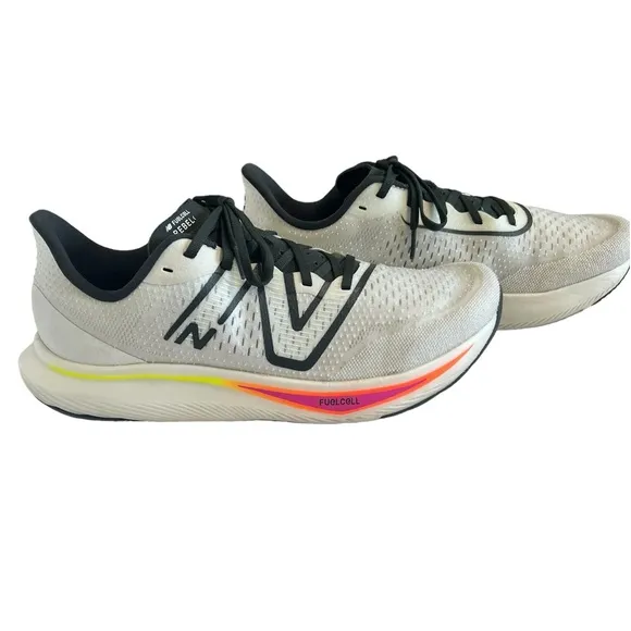 New Balance FuelCell Rebel v3 Running White &amp;Gray Shoes Mens Size 11.5