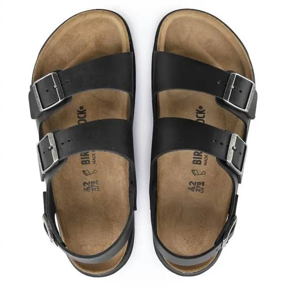 NEW BIRKENSTOCK men's milano rugged sandals in black