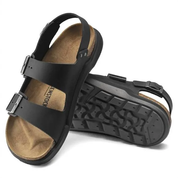 NEW BIRKENSTOCK men's milano rugged sandals in black