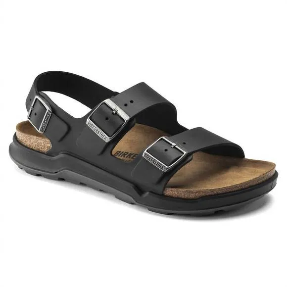 NEW BIRKENSTOCK men's milano rugged sandals in black