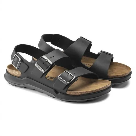 NEW BIRKENSTOCK men's milano rugged sandals in black