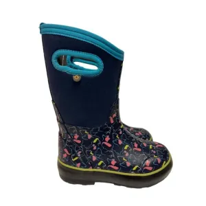 NEW! BOGS Classic II Pets Dog Blue Waterproof Pull On Rain Boots Kids Size 12