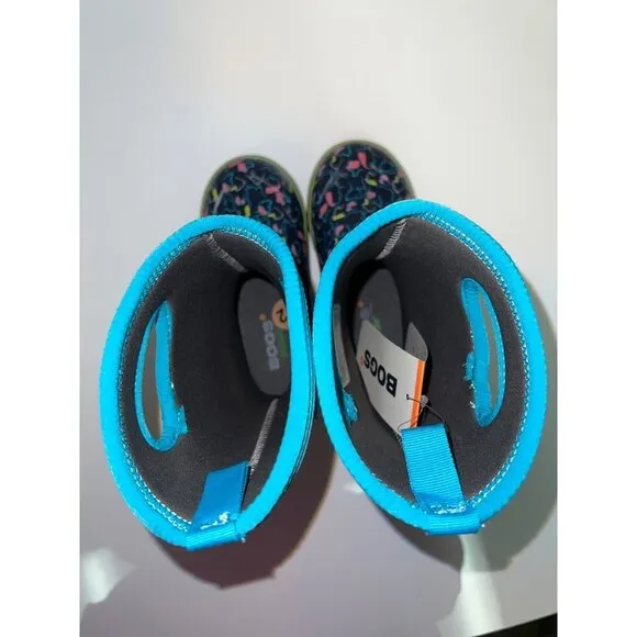 NEW! BOGS Classic II Pets Dog Blue Waterproof Pull On Rain Boots Kids Size 12
