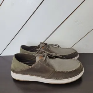 NEW Clarks Nature 5 Moc Mens 12M Olive Boat Shoes Leather &amp; Textile Upper//  7CT
