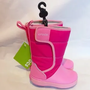 NEW in Bag Crocs Girls c6 Pink Lodgepoint Snow Boots Winter Boots