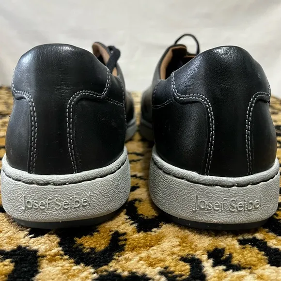 New Josef Seibel David 03 black leather‎ lace up sneaker. size 46 US 12.  NWOB