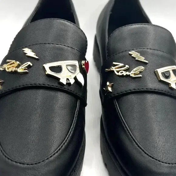 NEW Karl Lagerfeld Paris for Womens Loafers shoes Black color Size 9M