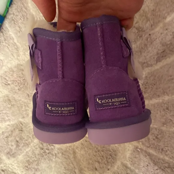 New Kookaburra UGG Purple Bow Victoria Mini Baby Toddler Winter Boots NWOT 5