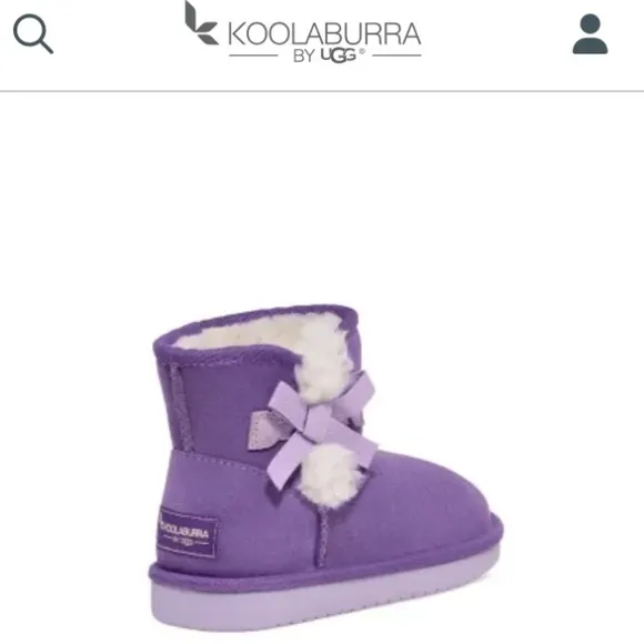 New Kookaburra UGG Purple Bow Victoria Mini Baby Toddler Winter Boots NWOT 5