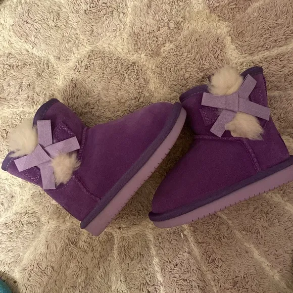New Kookaburra UGG Purple Bow Victoria Mini Baby Toddler Winter Boots NWOT 5