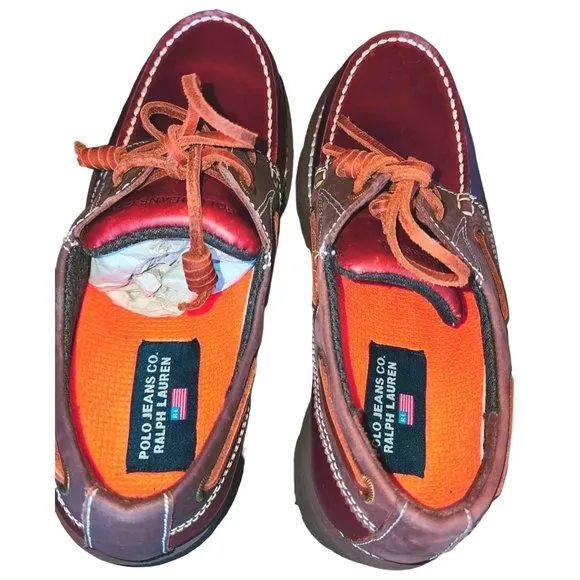 NEW* Mens 7.5 Polo Jeans Company Retro Low Top British Style Boat Shoes Sailing