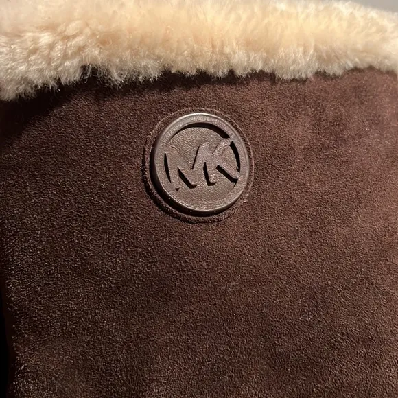 New Michael kors MK Shearling Winter Bootie Ankle boots suede sheep fur brown