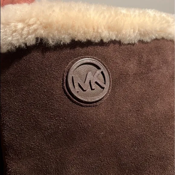 New Michael kors MK Shearling Winter Bootie Ankle boots suede sheep fur brown