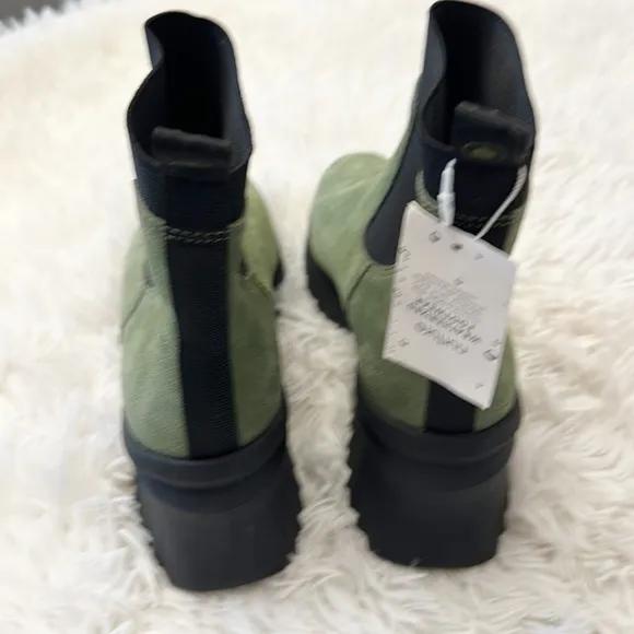 NEW Nurture Denali Green Black suede water resistant winter boot women size 8