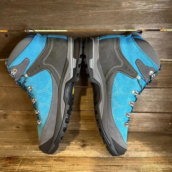 New NWOB Womens Asolo Falcon GV GTX Blue Outdoor Hiking Ankle Boots Size 8.5‎ M