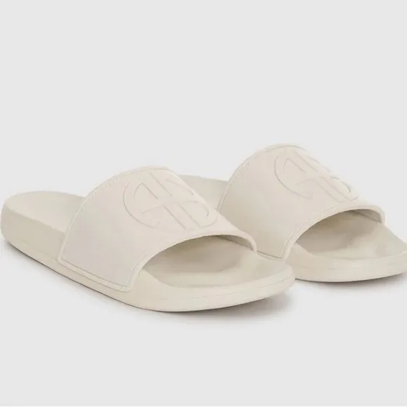 NEW NWT Anine Bing Isla Slide Sandals 39 or 8.5 sand color