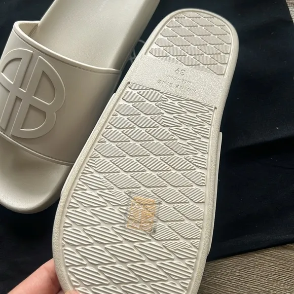 NEW NWT Anine Bing Isla Slide Sandals 39 or 8.5 sand color