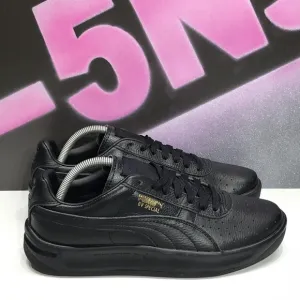 New Puma Womens 8 GV Special Black Leather Gold