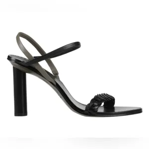 New Rag &amp; Bone Black/Olive Infinity 3 Inch Heel Leather Sandals Size 6/EU 36
