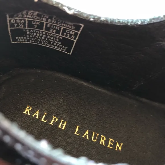 New Ralph Lauren Girls Leather Shoes 7.5
