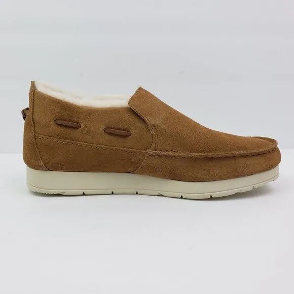 NEW Sperry Moc Sider WR Mens Size 10.5 Tan Suede Comfort Lined Shoes STS23726