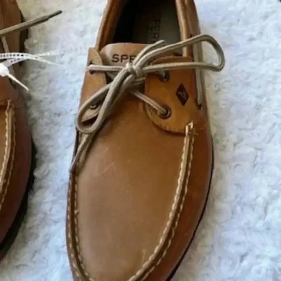 NEW Sperry Topsiders Leeward Boat Shoes 2 Eye Sahara Tan Men’s Sz 13 NWT