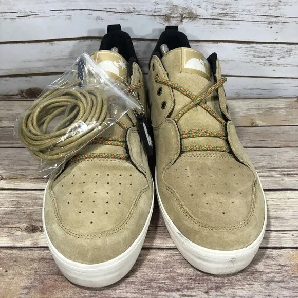 NEW The Hundreds Skateboarding Suede lace Up Shoes Mens Size 12 Athletic Beige