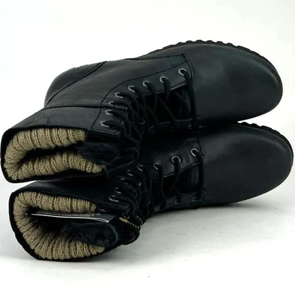 New Women Caterpillar CAT Winter Alexi Combat Black Ankle Boots US 7.5 /EU 38.5