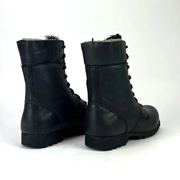 New Women Caterpillar CAT Winter Alexi Combat Black Ankle Boots US 7.5 /EU 38.5