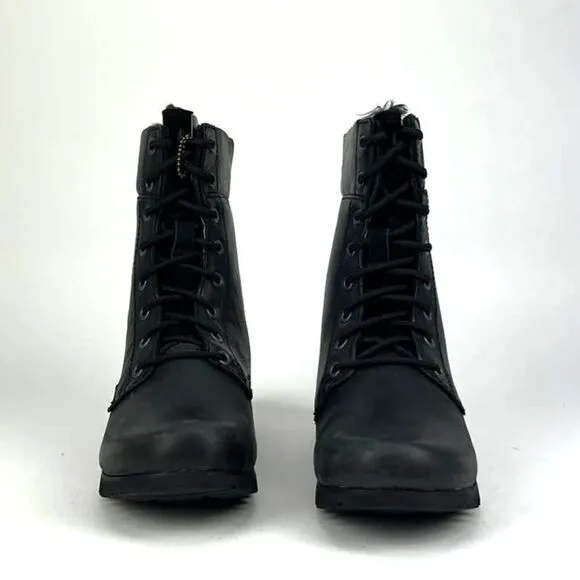 New Women Caterpillar CAT Winter Alexi Combat Black Ankle Boots US 7.5 /EU 38.5