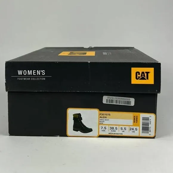 New Women Caterpillar CAT Winter Alexi Combat Black Ankle Boots US 7.5 /EU 38.5
