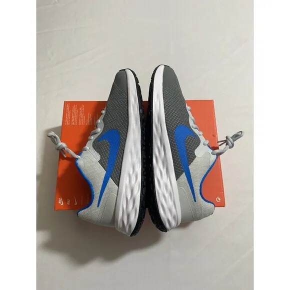 New Youth Size 7Y Grey Blue Nike Revolution 6 NN (GS) Running Shoes DD1096 008