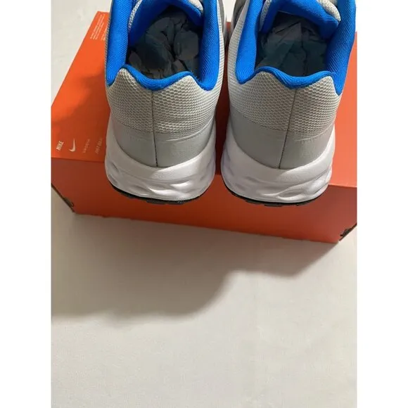 New Youth Size 7Y Grey Blue Nike Revolution 6 NN (GS) Running Shoes DD1096 008