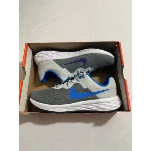 New Youth Size 7Y Grey Blue Nike Revolution 6 NN (GS) Running Shoes DD1096 008