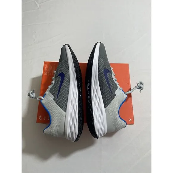 New Youth Size 7Y Grey Blue Nike Revolution 6 NN (GS) Running Shoes DD1096 008