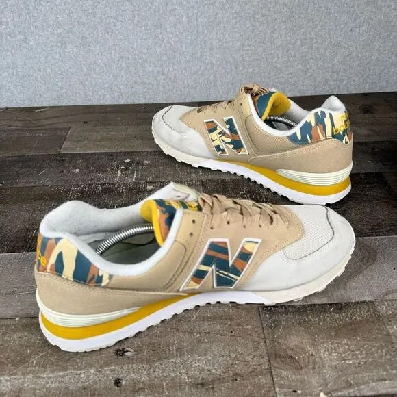 New Balance 574 Mens Size 14 Incense Camo Athletic Running Shoes Tan ML574PA2