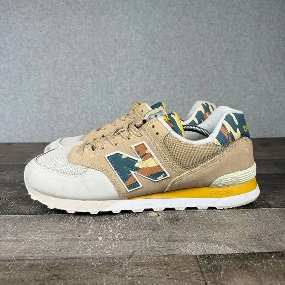 New Balance 574 Mens Size 14 Incense Camo Athletic Running Shoes Tan ML574PA2