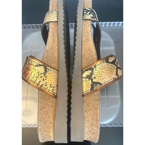 NEW Mephisto Women's Hubilia Sandal Apex Brown and Gold Sandals EU 36/US 6