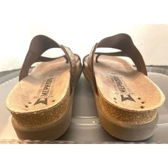 NEW Mephisto Women's Hubilia Sandal Apex Brown and Gold Sandals EU 36/US 6