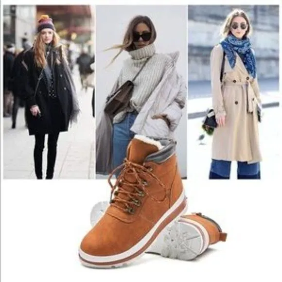 NEW Snow Boots Anti-Slip Hiking Boots Warm Fur lining
