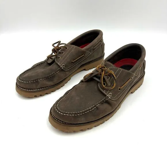 Next Direct 1982 Archive Nubuck Leather Loafers Brown Boat Shoes Coastal Prep