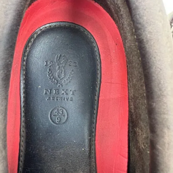Next Direct 1982 Archive Nubuck Leather Loafers Brown Boat Shoes Coastal Prep