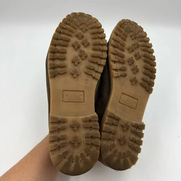 Next Direct 1982 Archive Nubuck Leather Loafers Brown Boat Shoes Coastal Prep