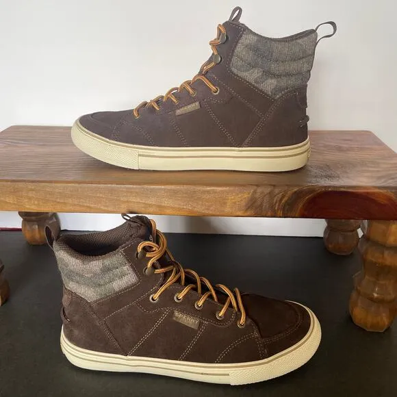 NIB SPERRY brown suede striper storm camo hiker shoes boots mens 8.5 womens 10