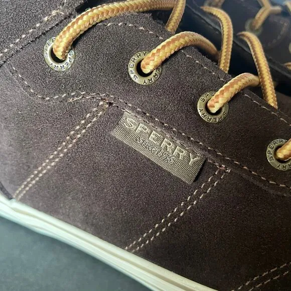 NIB SPERRY brown suede striper storm camo hiker shoes boots mens 8.5 womens 10