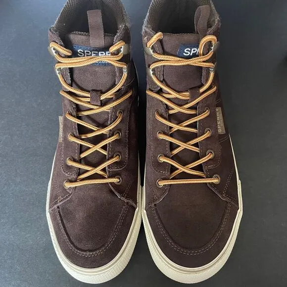 NIB SPERRY brown suede striper storm camo hiker shoes boots mens 8.5 womens 10