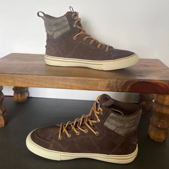 NIB SPERRY brown suede striper storm camo hiker shoes boots mens 8.5 womens 10
